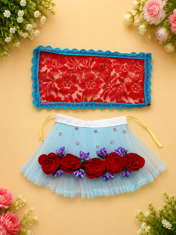 Sky Blue Floral Poshak Set