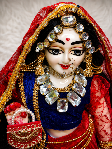 Royal Blue & Red Designer Radha Rani Shringar Set