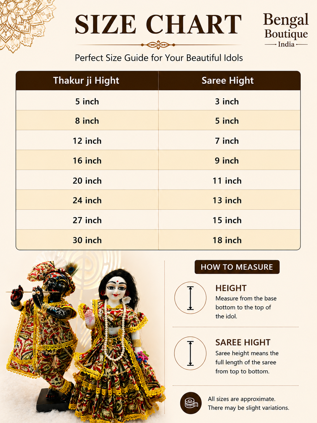 Radha Krishna Ji Red Velvet Gagra Choli & Dhoti Poshak Set